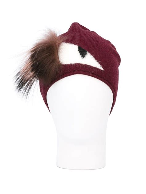 fendi beanie fur|fendi monster eyes beanie.